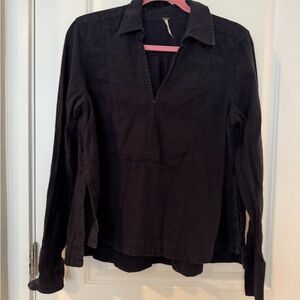 Women's Free People Navy Long Sleeve Tunic Top
